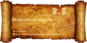 Modrovich Balda névjegykártya